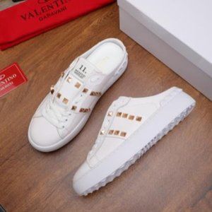 Womens rockstud slide sneakers - white and gold size 39. BRAND NEW NEVER WORN
